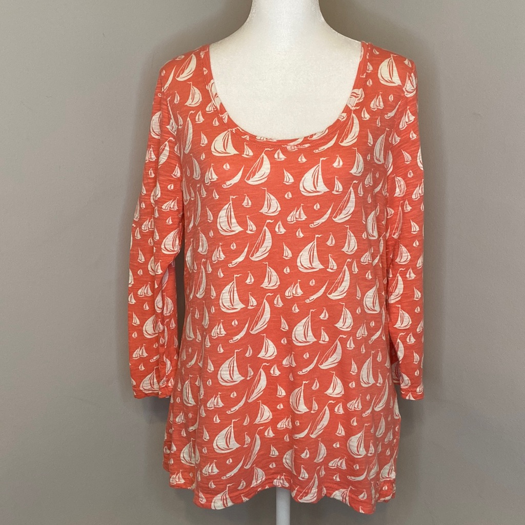 Vineyard Vines Boat Neck Sail Boat Top